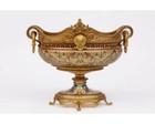 An Exquisite Pair Of French 19th Century Ormolu And Champleve Enamel Jardinieres