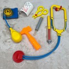 Vintage 1980s Fisher Price Doctor Kit Set 7 Pc Stethoscope Cast Pressure Pretend