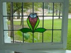 335c English Arts   Craft Leaded Stain-glass Window 23 1 2  X 17 7 8 0 S h Added