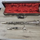 Vtg 1940 s Holton Collegiate Clarinet Silverplated W  Mouthpiece   Case