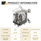 Ac12v 40a Electromagnetic Relay High Power Relay Dpdt 2no 2nc Din Rail