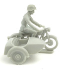 Vtg Marx Desert Fox Play Set Toy Replacement Part German Gray Motorcycle Sidecar
