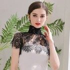 Detachable Fake Collar Half Shirt Sexy Sheer Eyelash Floral Lace Dickey Choker