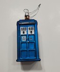Dr Who Holiday Tree Ornament Tardis Police Phone Box 4 Inch Hand Painted