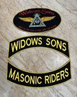    widows Son Masonic Riders    Embroidered 35 Inch Biker Jacket Vest Back Patch