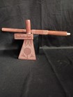 Antique 19c Plains Indian Engraved Catlinite Pipe Tomahawk W stem Signed   Dated