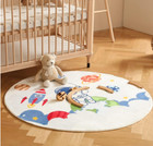 Space Children Non-slip Rug For Playroom Bedroom Round Fluffy Soft Plush 40 x40 
