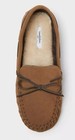 New - Men   s Size 8 Brown Moccasin Slippers - Suede Leather - Goodfellow Topher