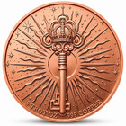 Golden Dragon High Relief Colorized 5 Avdp Oz  999 Fine Copper Round