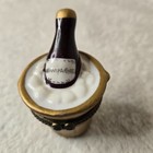 Vintage Porcelain Champagne Bottle In Ice Bucket Hinged Trinket Box