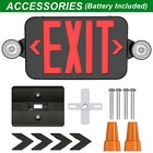 2 Pack Red Led Exit Sign  Ul-listed Emergency Light - Dual Led Lamp Abs Fire