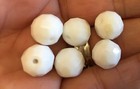 Vintage White Chalk Milk Glass Super Fancy Faceted Round Roundish Glass Bead Lot
