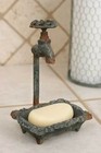 Reproduction Vintage Style Water Faucet  Soap Dish - Cast Iron - Farmhouse