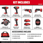 Craftsman V20 20v 6-tool Cordless Combo Kit Case 2-batteries Charger Included