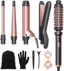  5 In 1 Curling Iron Set With Thermal Brush And 4 Interchangeable Ceramic 