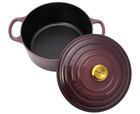 Le Creuset Signature Cocotte Ronde 22 Fig Purple 8 6in 3 5qt Cast Iron Gold Knob