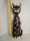 19    Hand Carved   Painted Wooden Whimsical Cat Kitty  So Cute 