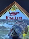 Miller High Life Show Time Turkey Diamond Wildlife Series Bar Mirror Beer Sign