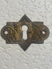 2 Antique Small  Ornate Victorian Key Hole Covers