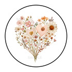 Flower Heart Stickers Labels Tags Envelope Seals Party Favors