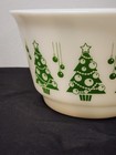 Hazel Atlas Holiday Punch Bowl Milk Glass Christmas Tree Mcm 50s