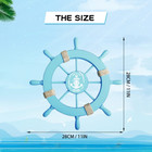 2 Pack 11  Nautical Wooden Ship Wheel And 13  Wood Anchor With Rope Nautical Boa