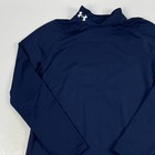 Under Armour Shirt Men Large Blue Coldgear Mock Neck Compression Long Sleeve Ski