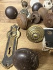 Vintage Brass Door Knobs Lot Of 16  Glass  Brass  Porcelain   Steel