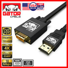 Hdmi To Vga Cable Adapter Converter For Hdtv Pc Desktop Monitor Laptop 4k Video