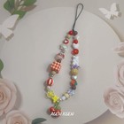 Cute Phone Charm Handmade Exquisite Beaded Phone Lanyard Wrist Strap Pink Cel   