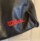 Vtg Black Leather Wilson Sports Duffle Gym Travel Bag W  Shoulder Strap