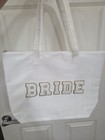 Bride Bridal Ivory White Canvas Carrying Tote Bag  Nwt