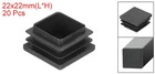 7 8 x7 8  Plastic Tubing End Caps 20pcs Square Hole Plug Insert Black