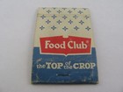 Vintage Matchbook  Food Club
