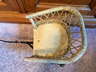 Antique Wicker Baby Doll Carriage Pram Stroller Buggy Pull Toy