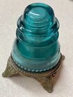 Antique Vintage Hemingray No 42 Predrilled Glass Insulator Diy Light Lamp W Base