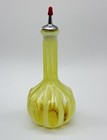 Fenton Vaseline Depression Glass Opalescent Barbers Bottle Rib Optic Read Below 