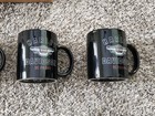 1998 Harley Davidson 95th Anniversary Set 4 Black Coffee Cup Mugs 99704-98z New