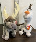 Ty Beanie Baby Sven   Olaf Disney Frozen Snowman Olaf Soft Plush Lot