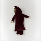 Vintage Handmade Woof And Poof Plush Old World Santa Figure Tapestry   Velvet