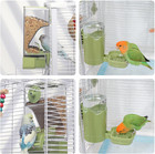 Bird Feeder Water Dispenser Set  Automatic Cage Feeder With Perch For Seed