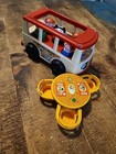 Vtg Lot Of 10 Fisher Price Little People 1 Mini Bus 1 Table 3 Chairs 5 People 