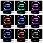 3d Shark Figurine 3 14  Diameter Colorful Led Light Base - Unique Gift