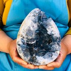5 61lb Natural Blue Celestite Geode Quartz Crystal Mineral Specimen Healing