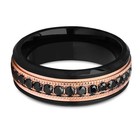 8mm Black Tungsten Ring Rose Gold Wedding Ring Man s Ring