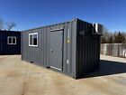 20 Ft 20    Slate Gray Shiplap 120v Shipping Container Office Minisplit
