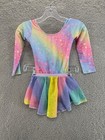 Zaclotre Girls Ballet Leotard With Skirt Long Sleeve Crisscross Back Sz 6-7