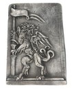 1981s Vintage Dragon W  Flag Chalkware Plaque Signed Joan Diamond 9 x6 25 