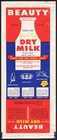 Vintage Label Beauty Brand Dry Milk Solids Defiance Ohio Unused New Old Stock