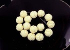 9mm Off   Antique White Synthetic Coral Lotus Flower Yoga Mala Round Beads  15 